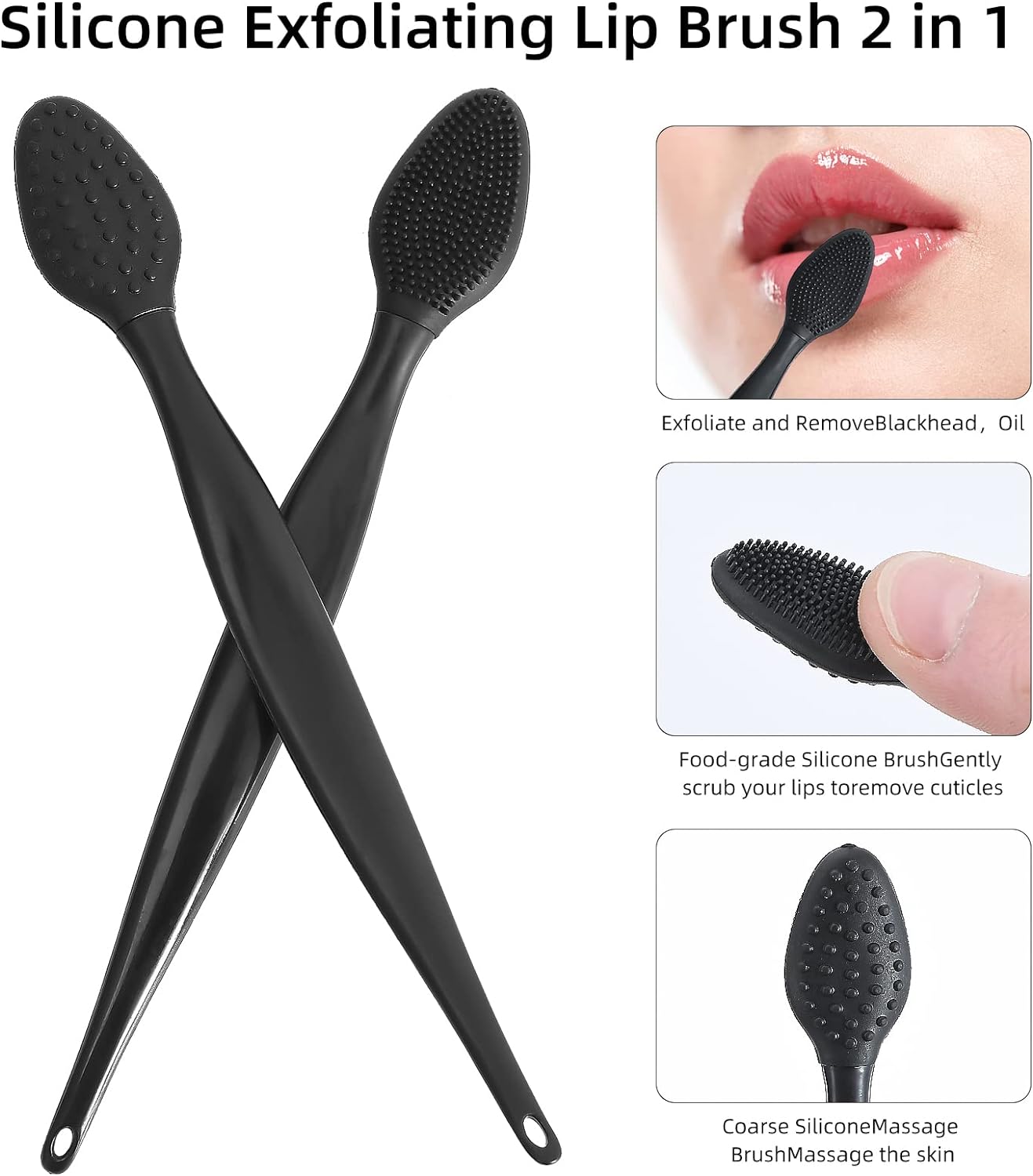 3 Pack Black Exfoliating Brushes